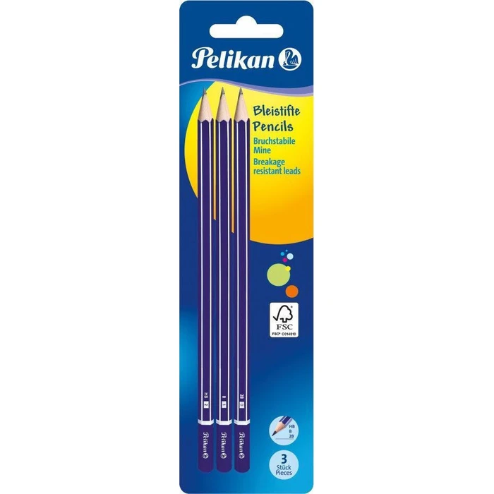 Pelikan Μολύβια 3τμχ (2B, B, HB) - Blister