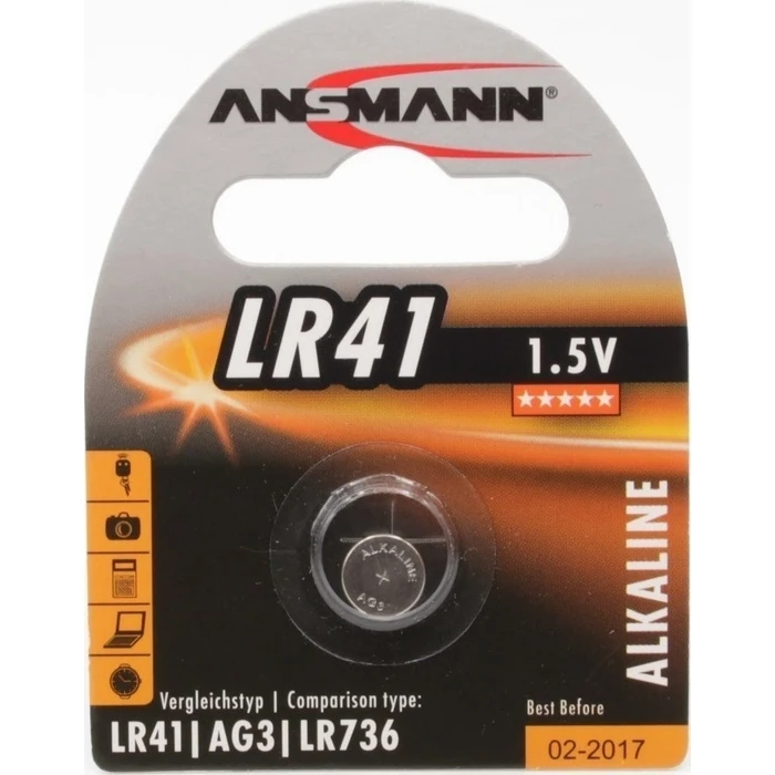 ANSMANN Alkaline Button Cell Battery LR41 1.5V - 1 pc