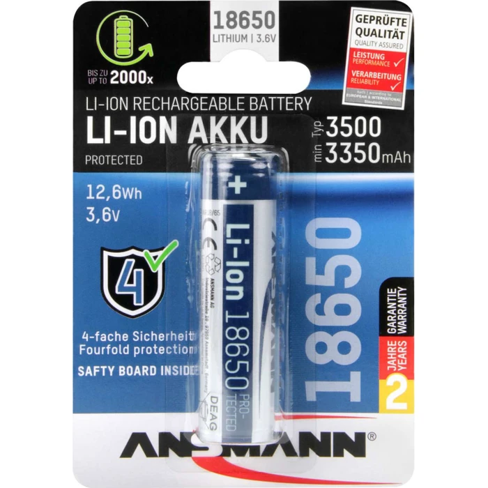 Ansmann Rechargeable Battery 18650 Li-ion 3500mAh 3.6V 1pc