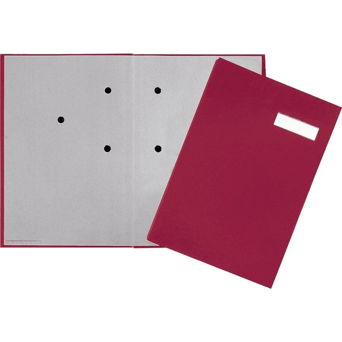 PAGNA Signature Folder with Fabric Cover, 20 Pockets, Red (A4)