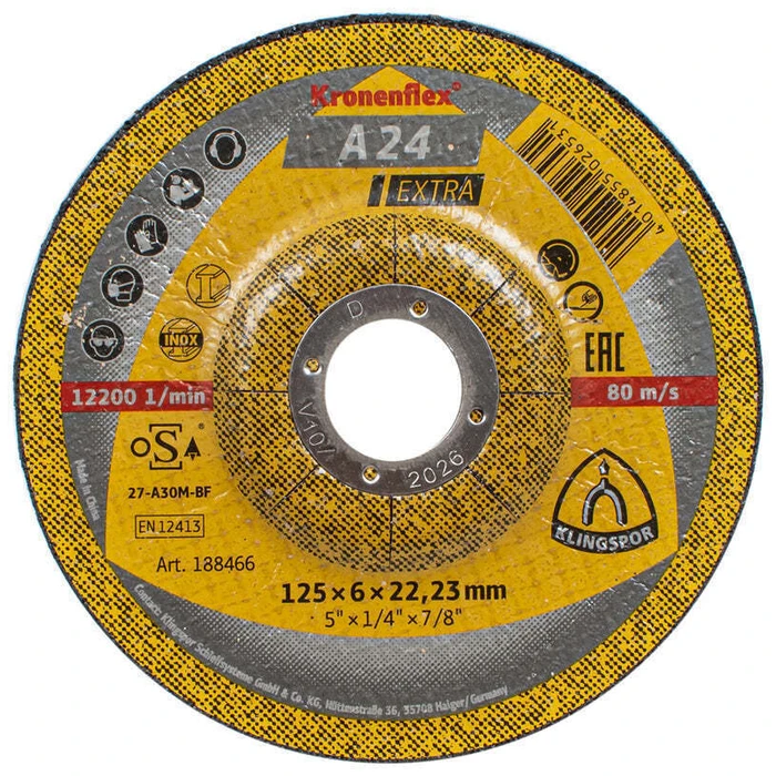 Klingspor Δίσκος λείανσης μετάλλου 125x6x22.23 mm