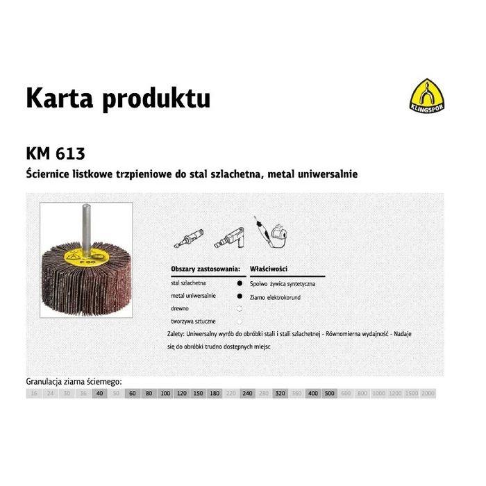 Klingspor Κύλινδρος Λείανσης K120 40x40mm
