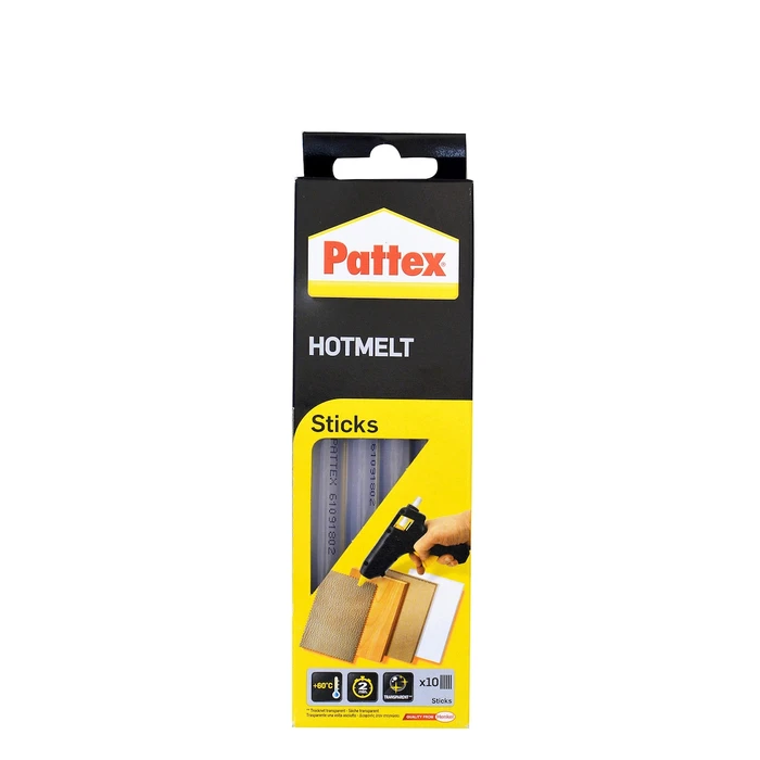 Pattex Hot Glue Sticks Hot Supermatic 9H PTK6 – 10 pcs (12 mm × 20 cm)