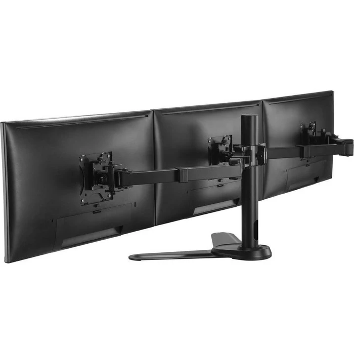 EQUIP 650125 Desk/Bench Clamp Mount for 17–27" Monitors, Triple Arm, VESA 100x100 & 75x75, 21 kg total, Black