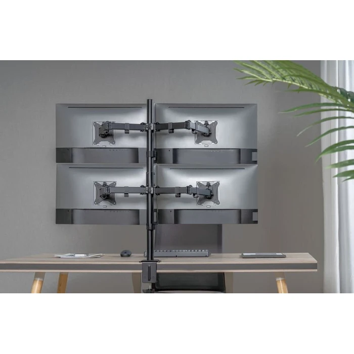 EQUIP Desk Monitor Mount for 17"–32" (4TFT) 360°, 4 x 9 kg, Black — Model 650159