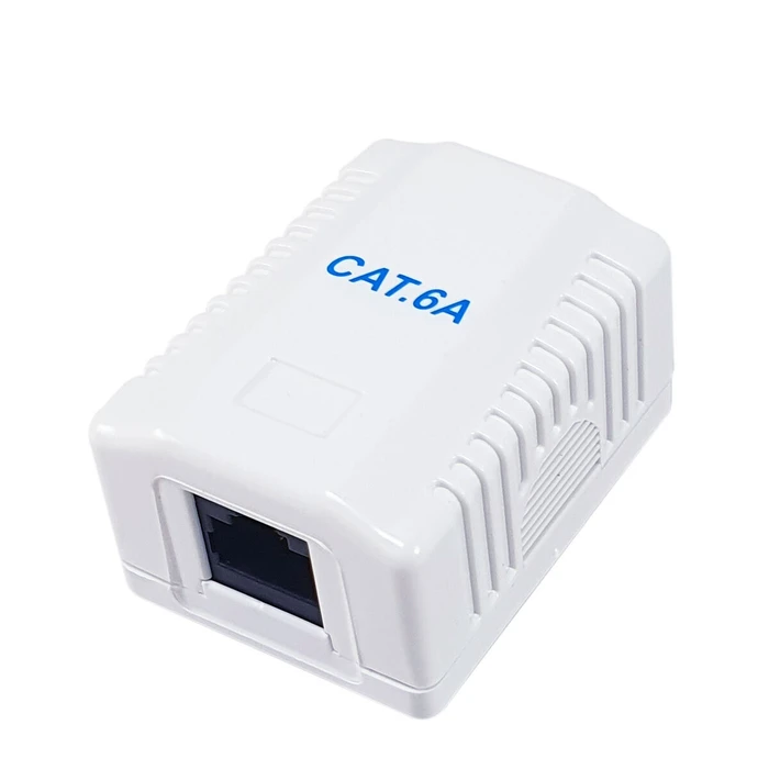 Equip Επιτοίχια Ροζέτα Cat6A 1-Port RJ45 UTP, Λευκή (RAL 9010)