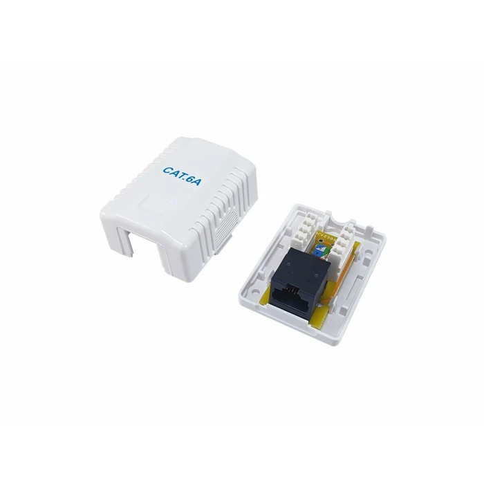 Equip Επιτοίχια Ροζέτα Cat6A 1-Port RJ45 UTP, Λευκή (RAL 9010)