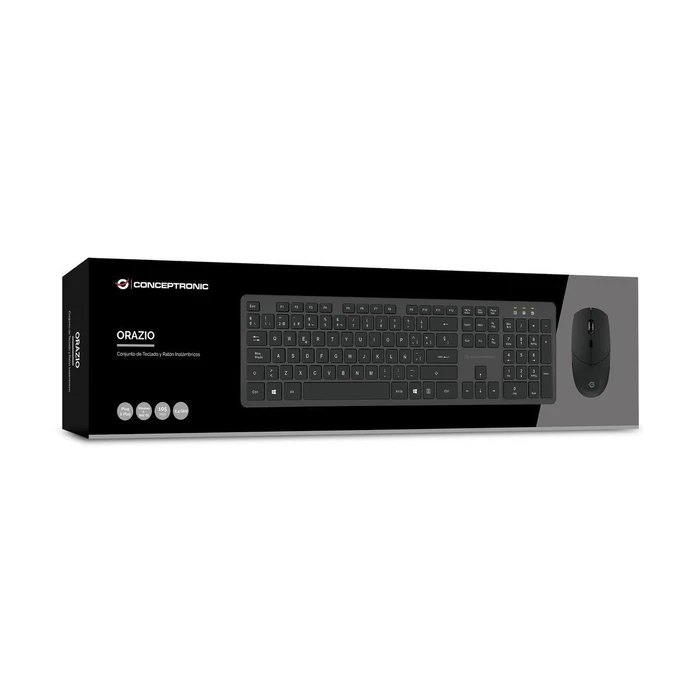 Conceptronic Σετ Πληκτρολόγιο & Ποντίκι Orazio RF Wireless International English Γκρι