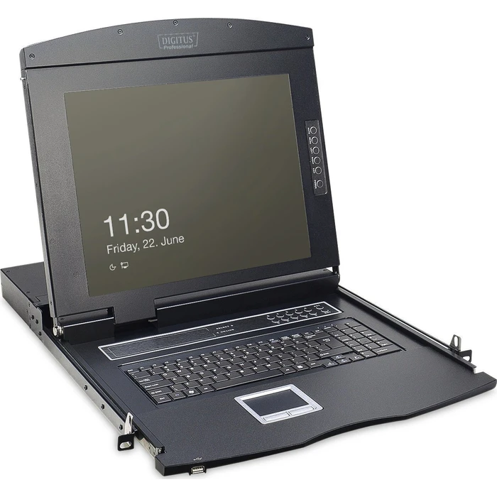 DIGITUS 17" LCD KVM Κονσόλα, 1-Θύρα VGA, Γερμανικό Πληκτρολόγιο (DS-72210-1GE)