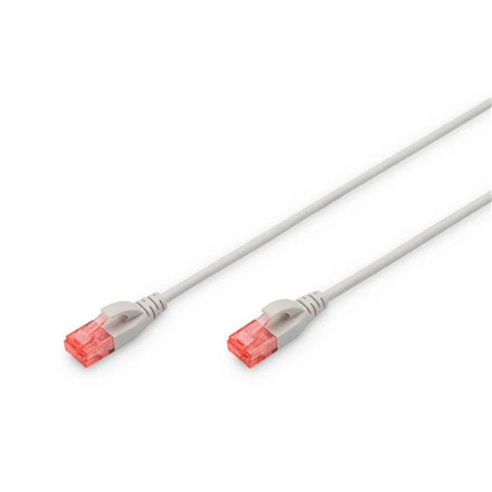 DIGITUS CAT6 U/UTP Slim Patch Cable, 2 m, Grey (DK-1617-020S)