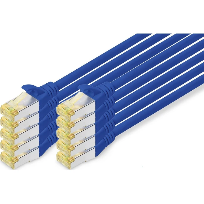 DIGITUS U/UTP Cat.6a (Gigabit) Καλώδιο Δικτύου Ethernet 1m Μπλε 10τμχ DK-1644-A-010-B-10