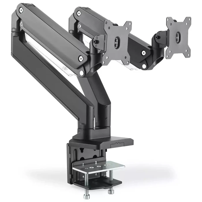 Digitus DA-90427 Dual Monitor Desk Mount (2x up to 35", 2x 15 kg) Black, Gas Spring