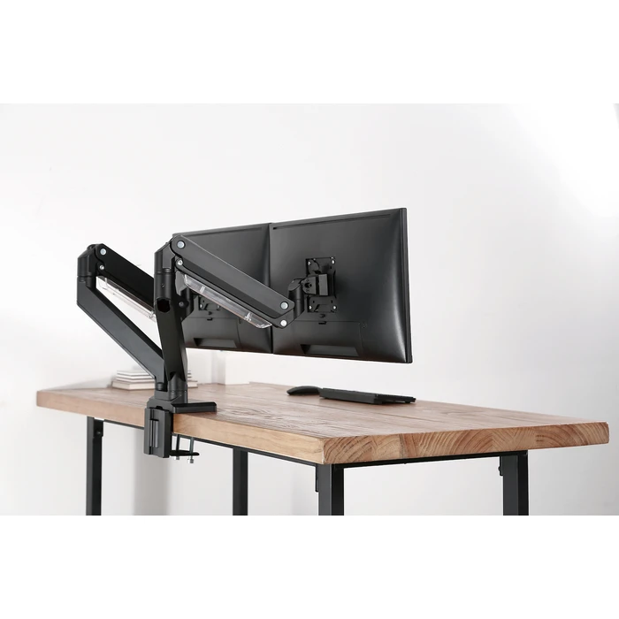 DIGITUS DA-90427 Βάση Επιτραπέζια για 2 Οθόνες έως 35" 2x15kg Μαύρο (Gas spring)