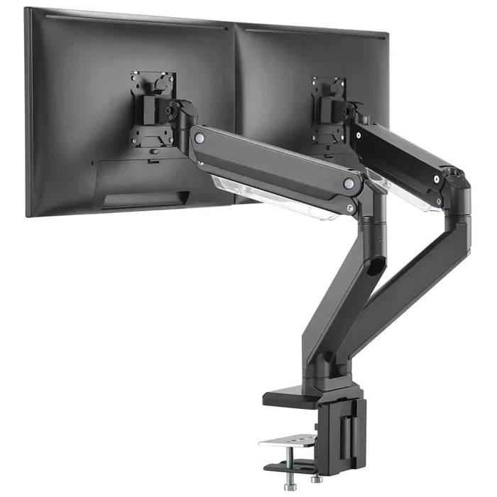 Digitus DA-90427 Dual Monitor Desk Mount (2x up to 35", 2x 15 kg) Black, Gas Spring