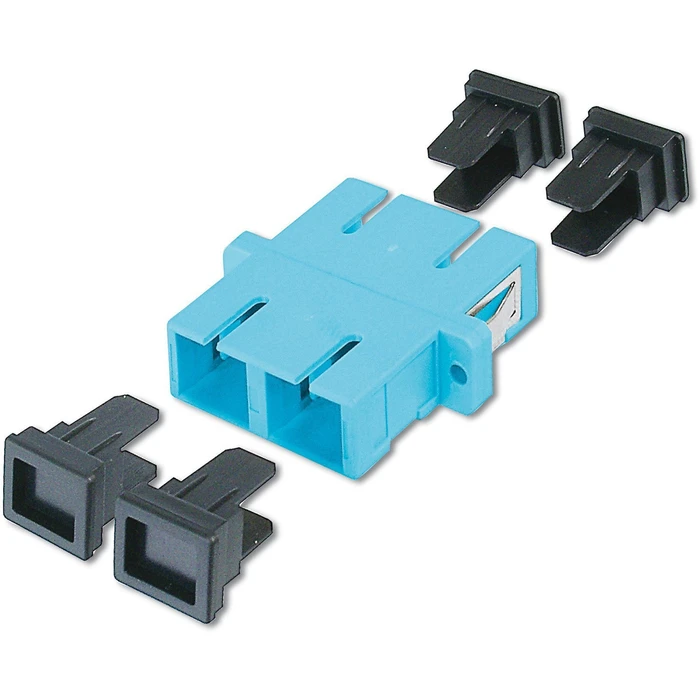 DIGITUS Fiber Optic Duplex SC to SC MM OM3 Aqua Ceramic Sleeve Coupler