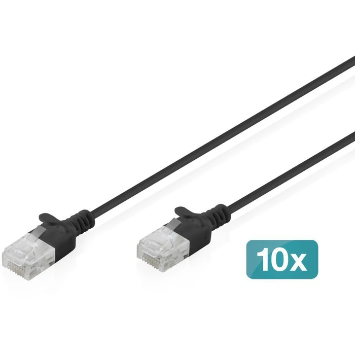 Digitus U/UTP Cat.6 (Gigabit) Καλώδιο Δικτύου Ethernet Μαύρο - DIGITUS DK-1618-010S-BL-10