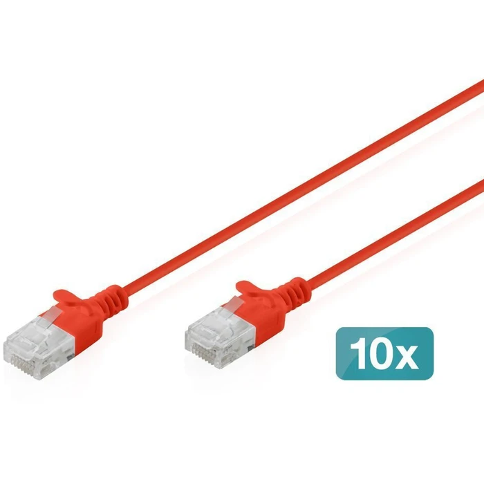 DIGITUS U/UTP Cat.6 (Gigabit) Καλώδιο Δικτύου Ethernet Κόκκινο 10m