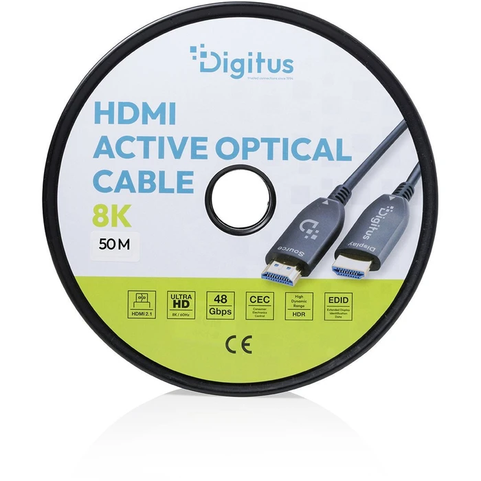 DIGITUS HDMI AOC Hybrid Γυάλινο Οπτικό Καλώδιο UHD 8K 50m - Μαύρο