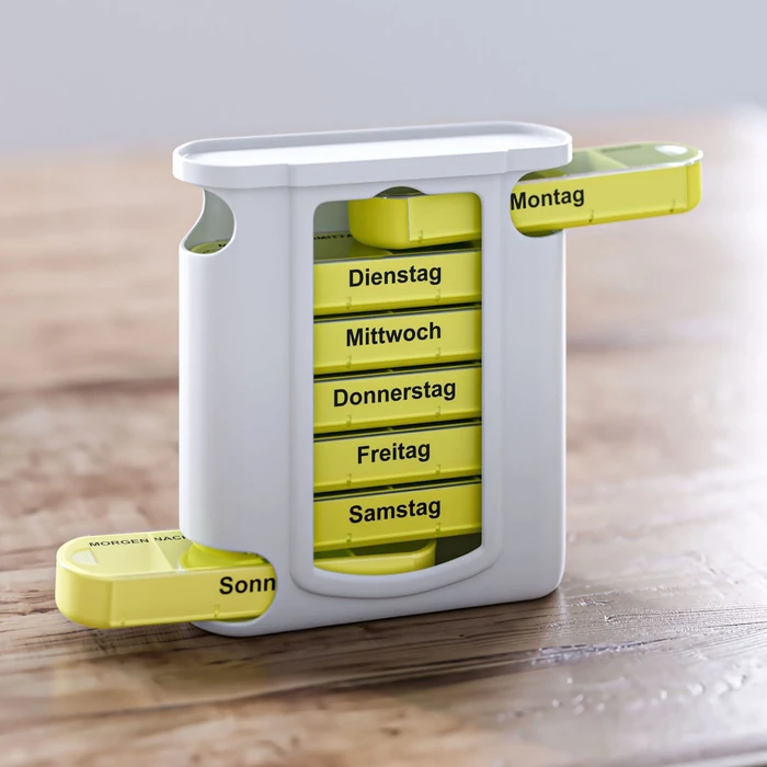Βοηθητικά καθημερινής χρήσης Weinberger εβδομαδιαία θήκη χαπιών με 7 αφαιρούμενες ημερήσιες θήκες και 4 θέσεις ανά ημέρα