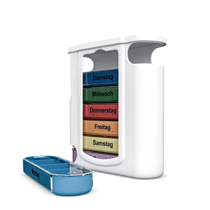 Βοηθητικά καθημερινής χρήσης Weinberger χρωματικά κωδικοποιημένη εβδομαδιαία θήκη χαπιών 7 ημερών με 4 θήκες ανά ημέρα