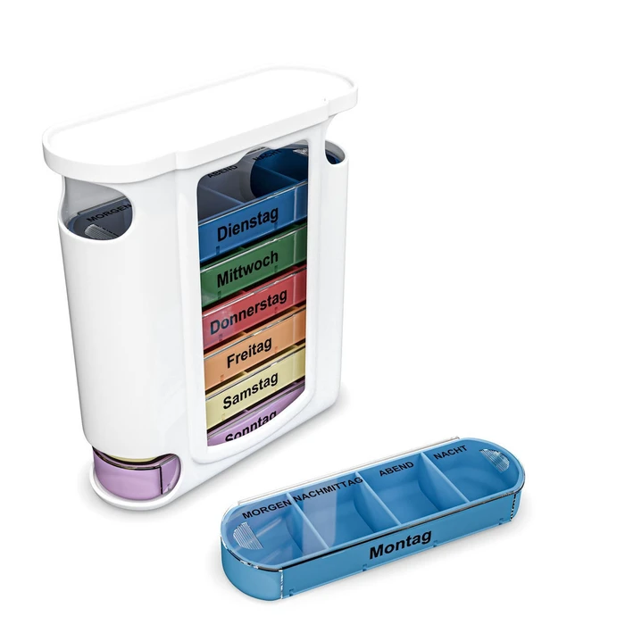 Βοηθητικά καθημερινής χρήσης Weinberger χρωματικά κωδικοποιημένη εβδομαδιαία θήκη χαπιών 7 ημερών με 4 θήκες ανά ημέρα