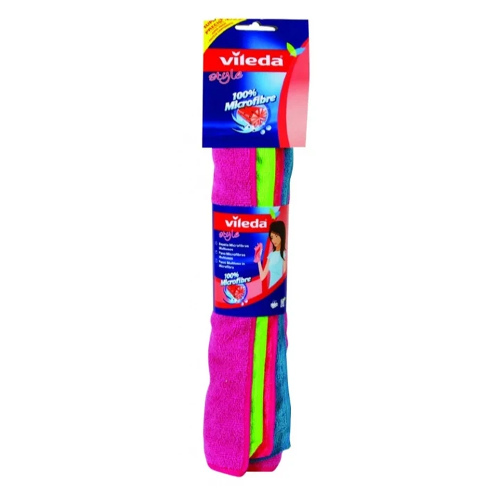 Vileda Style Microfibre General-Purpose Cleaning Cloths Multicolour 36x38 cm 4 pcs (141413 / 159616)