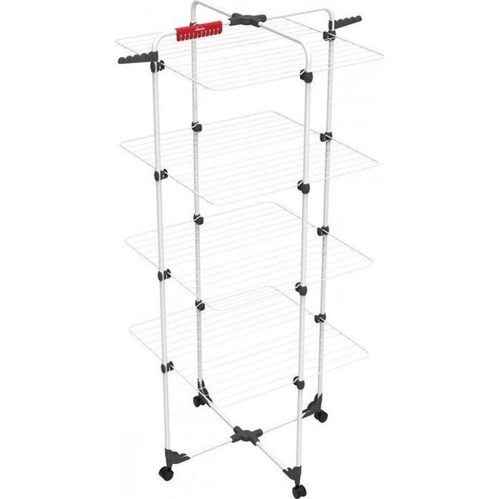 Vileda MIXER 4 Clothes Drying Rack (white) - Metal Foldable, 71x71x169 cm