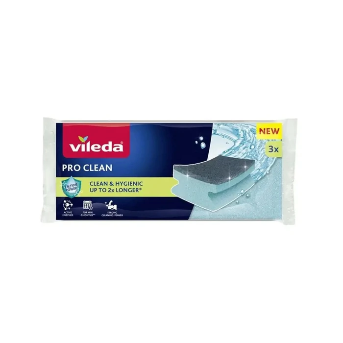 Vileda Clean 179246 Σετ Σφουγγάρια Πιάτων 3τμχ