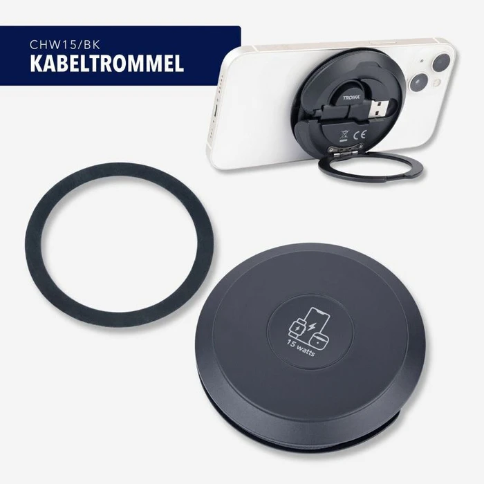 TROIKA Επαγωγικός Φορτιστής KABELTROMMEL (15W) - 3σε1 MagSafe για iPhone, Apple Watch, AirPods