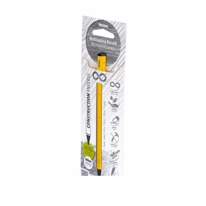 TROIKA Multitasking Pencil CONSTRUCTION ENDLESS yellow