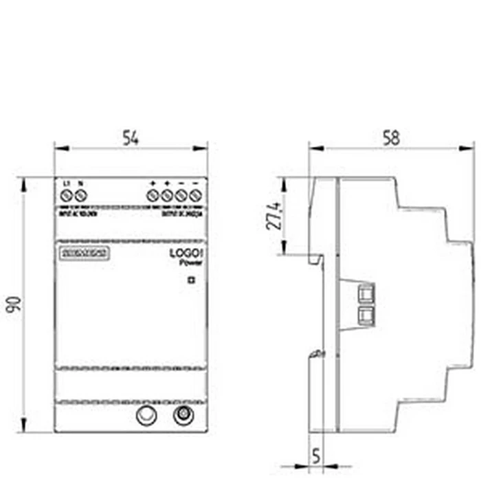 Siemens Τροφοδοτικό Ράγας LOGO!power 24V 2.5A 6EP3332-6SB00-0AY0