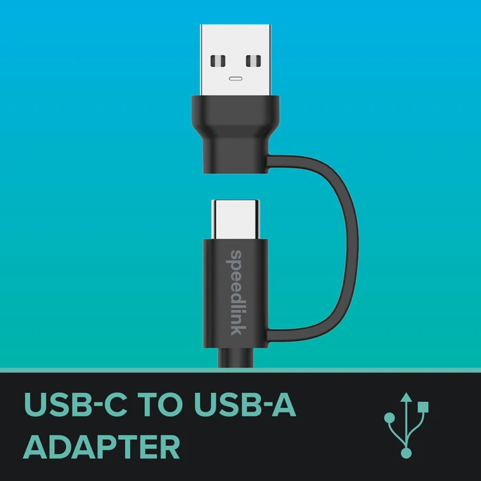 Αξεσουάρ για κονσόλες παιχνιδιών Speedlink STREAM Play & Charge USB-C/A to USB-C Cable Set 2x3m Black