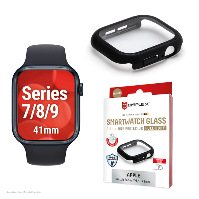 E.V.I Screen Protector Apple Watch Series 7 8 9 41mm Black