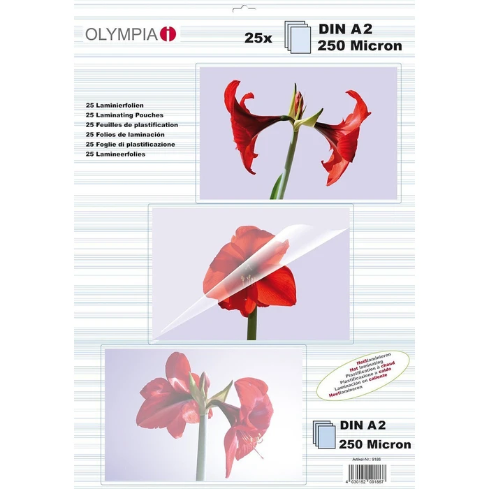 Olympia Laminating Pouches DIN A2 250 Micron 25 pcs Clear