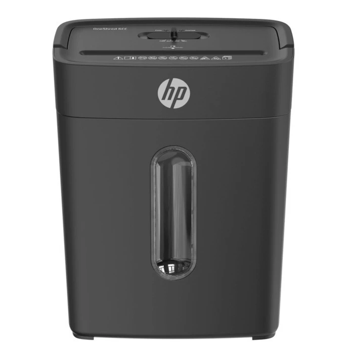 HP OneShred 6CC Document Shredder P4 Cross Cut 6 Sheets 14L Bin Black 230W