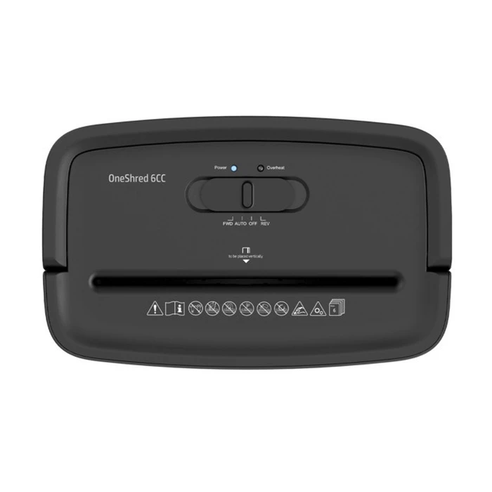 HP OneShred 6CC Document Shredder P4 Cross Cut 6 Sheets 14L Bin Black 230W