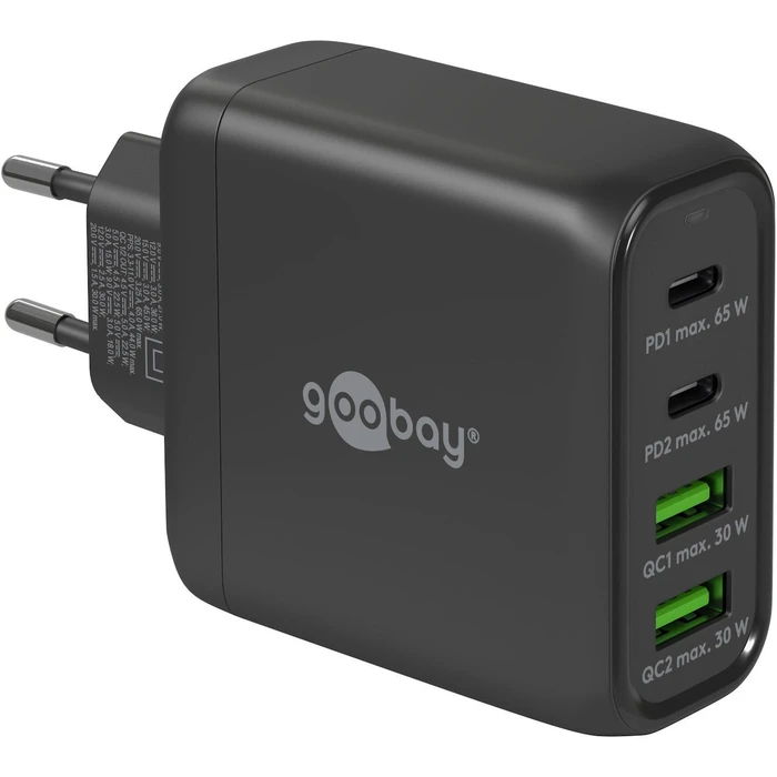 Goobay Φορτιστής Χωρίς Καλώδιο με 2 Θύρες USB-A και 2 Θύρες USB-C 68W Μαύρος (64817)