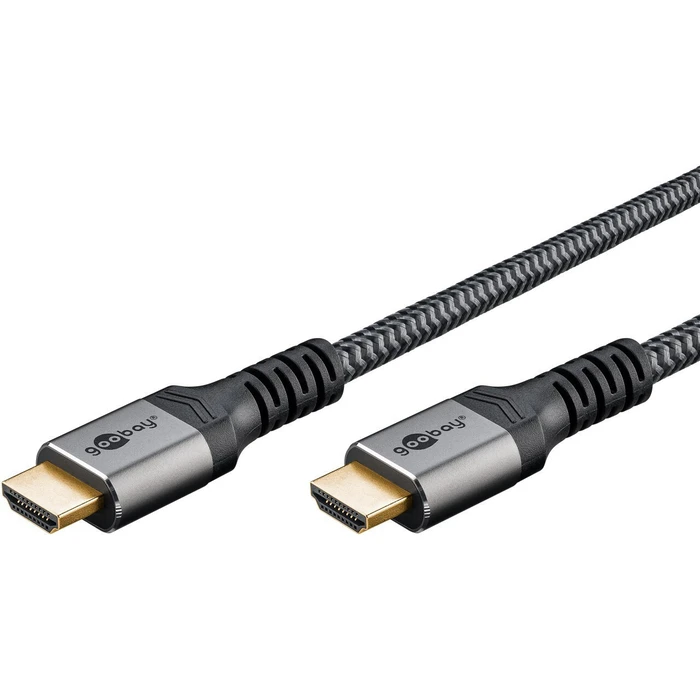 Καλώδιο HDMI Goobay Plus Ultra High-Speed 2.1 48Gbps 8K@60Hz / 4K@120Hz, 5 m (Sharkskin Grey)