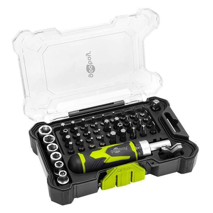 Precision Screwdriver Set with 43 Interchangeable Bits and Carrying Case GOOBAY