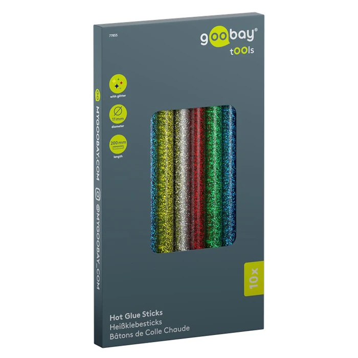 Hot Glue Sticks GOOBAY 11mm Glitter 10 Pieces 5 Colours