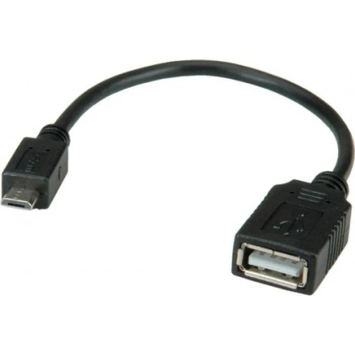 Goobay Καλώδιο USB 2.0 USB-A (θηλυκό) σε Micro USB B 0,2 m - Μαύρο