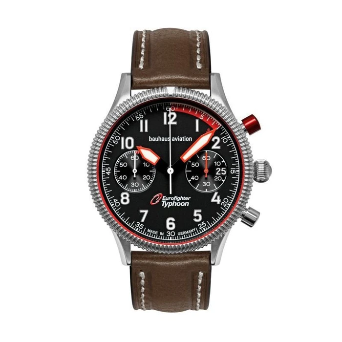 Bauhaus Men's Battery (Quartz) Watch 41 mm with Brown Leather Strap Model 25762
