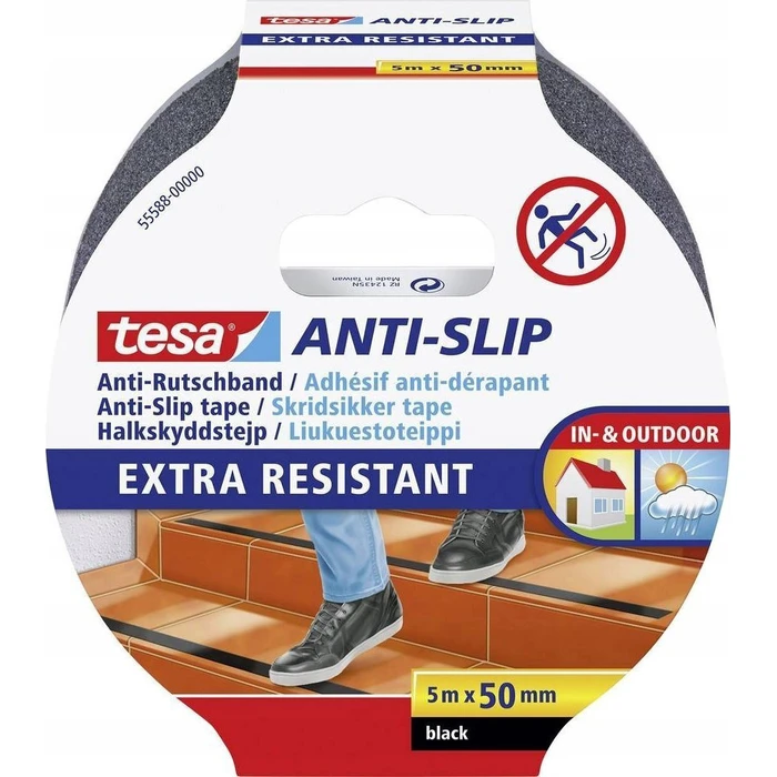 tesa Αντιολισθητική Ταινία 5 m x 50 mm, Μαύρο