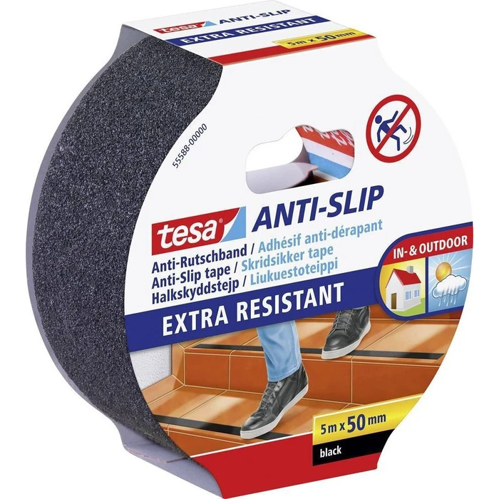 tesa Αντιολισθητική Ταινία 5 m x 50 mm, Μαύρο