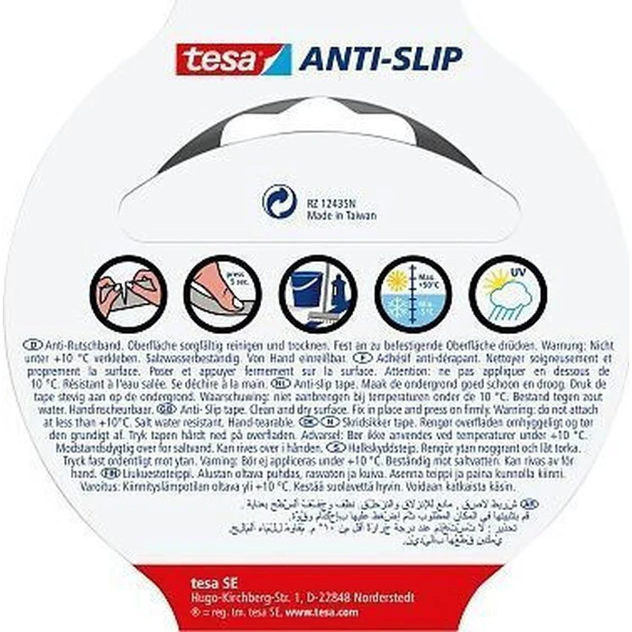 tesa Αντιολισθητική Ταινία 5 m x 50 mm, Μαύρο