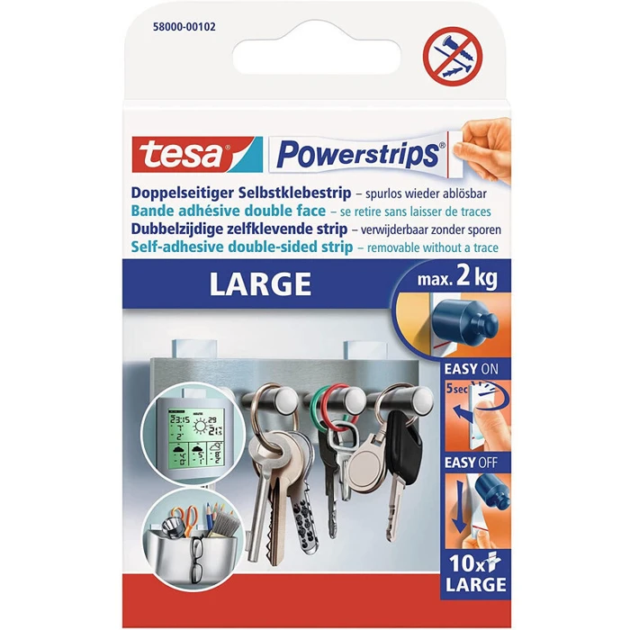 Tesa Double-Sided Repositionable Adhesive Tape White 20 mm 10 pcs (58000-00132-20)