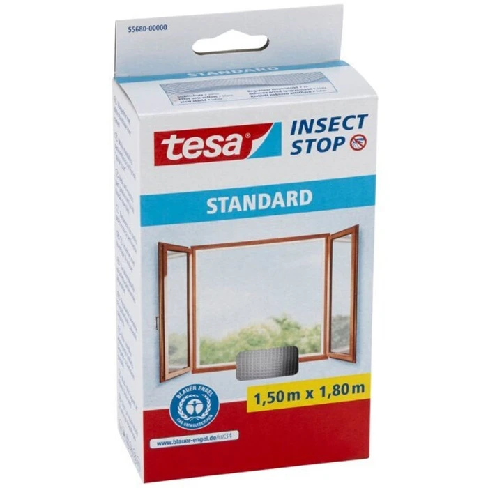 tesa Fliegengitter Standard Fly Screen with Velcro Tape 150 x 180 cm White