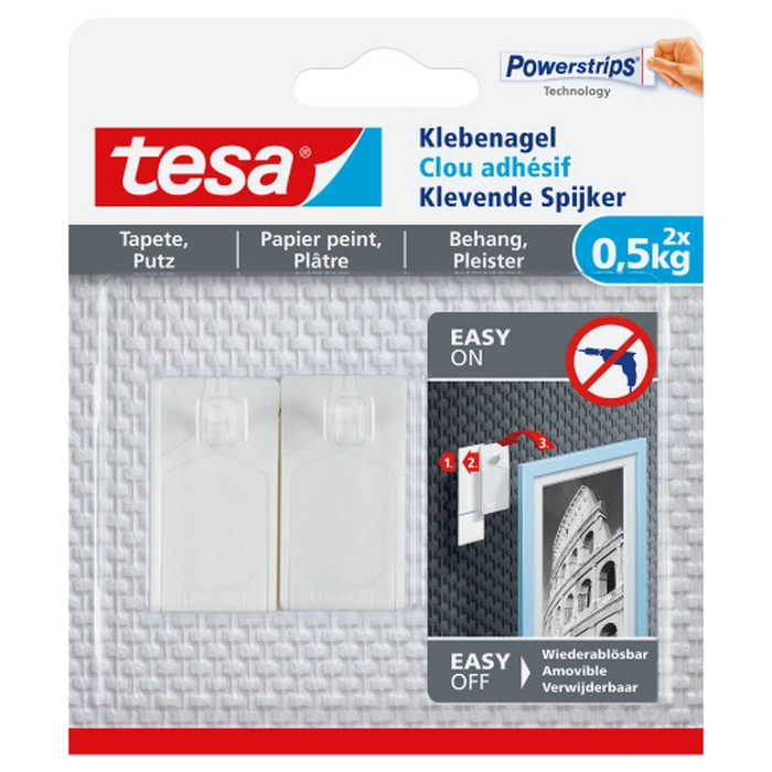 Άλλα αξεσουάρ γραφείου tesa 1x2 Adhesive Nail for Wallpaper & Plaster 0,5 kg