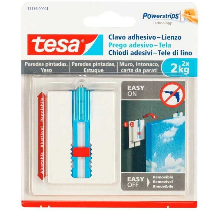 Υλικά στερέωσης Tesa αυτοκόλλητο καρφί για καμβά σε ταπετσαρία και σοβά 2kg 2 τεμαχίων 77779-00001-01