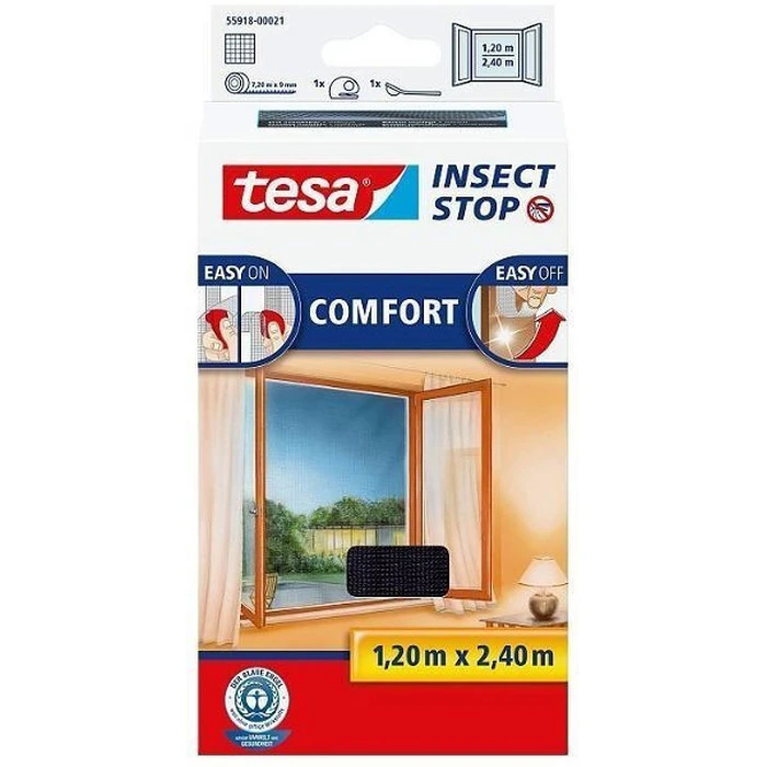 Προστασία από έντομα / γύρη / ήλιο tesa Insect Stop για παράθυρα Hook & Loop 1,2x2,4m Black 55918